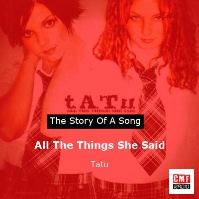 The story and meaning of the song 'All The Things She Said - Tatu