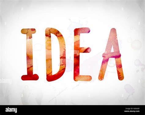 The Word Idea Written In Watercolor Washes Over A White Paper