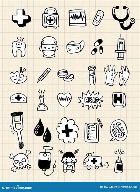 Doodle Doctor Element Hand Draw Stock Vector Illustration Of