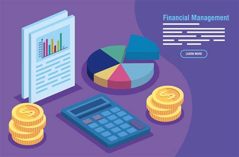 Financial Management With Calculator And Infographics Vector