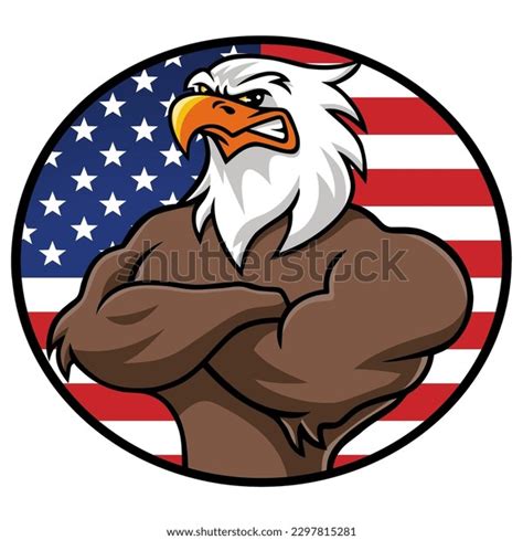 Eagle American Flag Logo Character Design Stock Vector (Royalty Free ...