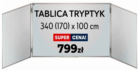 Tablica tryptyk 340 170 x100 biała suchościeralna ULTRALEKKA PREMIUM