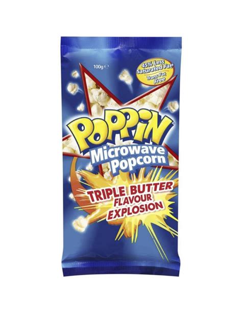 Poppin Microwave Popcorn Triple Butter 100g Adelaide S Finest