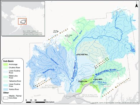 Map of the Matanuska-Susitna basin. | Download Scientific Diagram