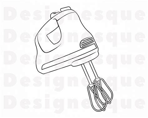 Hand Mixer Outline Svg Baking Svg Cooking Svg Hand Mixer Etsy Uk