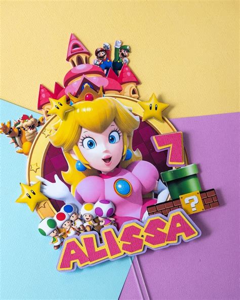 Princesa Peach Cake Topper Princess Daisy Cake Topper Mario Cake