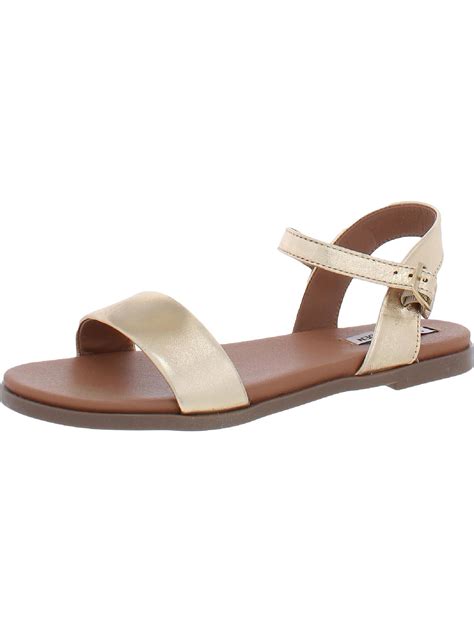 Steve Madden Womens Dina Leather Ankle Flat Sandals Walmart