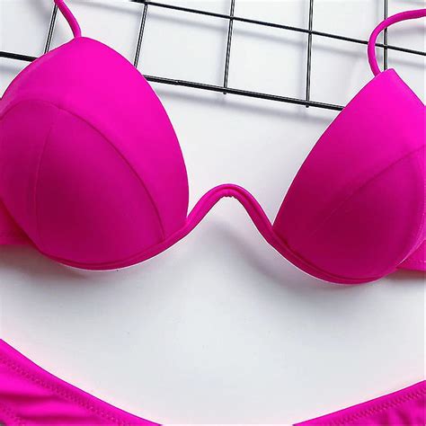 Kvinnors Bikini Baddr Kter T Cker Upp Triangel Bikini Upps Ttningar Sexiga Strand Badkl Der Tv