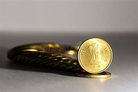 New indian coins stock image. Image of bank, gandhi - 136391781