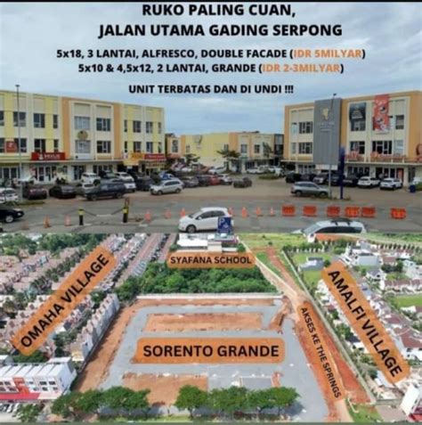 Di Jual Ruko Paling Ramai Di Gading Serpong Ruko Sorento