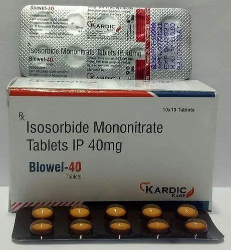 Isosorbide Mononitrate 40mg Tablets At Rs 110box Isosorbide