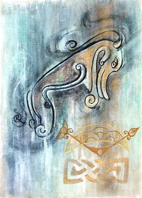 Pictish Beast Painting By Roselyne Oneill