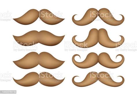 Set Of Mustache In Flat Style Isolated Stock Illustration Download Image Now Adult