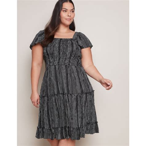 Buy Autograph Plus Size Womens Dress Flutter Sleeve Shirred