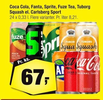 Coca Cola Fanta Sprite Fuze Tea Tuborg Squash El Carlsberg Sport