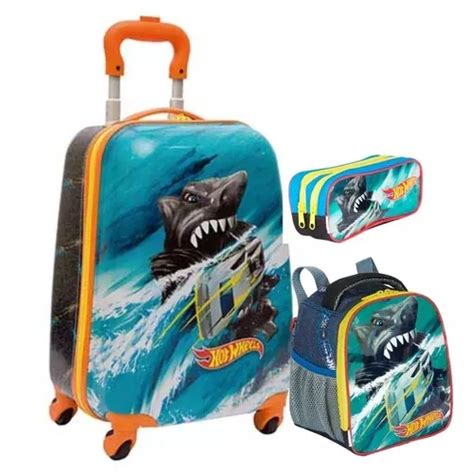 Kit Malinha Mala Escolar Hot Wheels G 19pc 360 Sestini Parcelamento