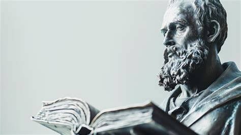 Premium Photo Bronze Statue Of Bearded Man Reading Book