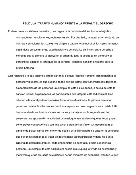 Actividad 2 Analisis Pelicula Trafico Humano PELICULA TRAFICO