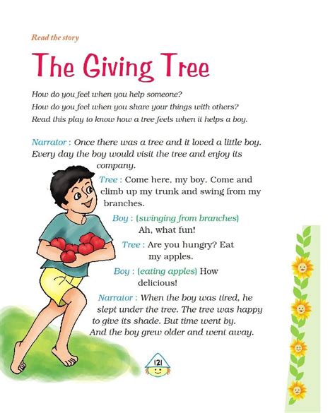 NCERT Book Class 4 English Chapter 7 A Watering Rhyme The Giving Tree