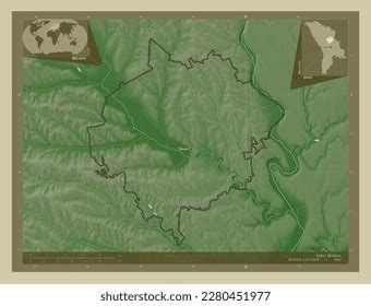 Orhei District Moldova Elevation Map Colored Stock Illustration