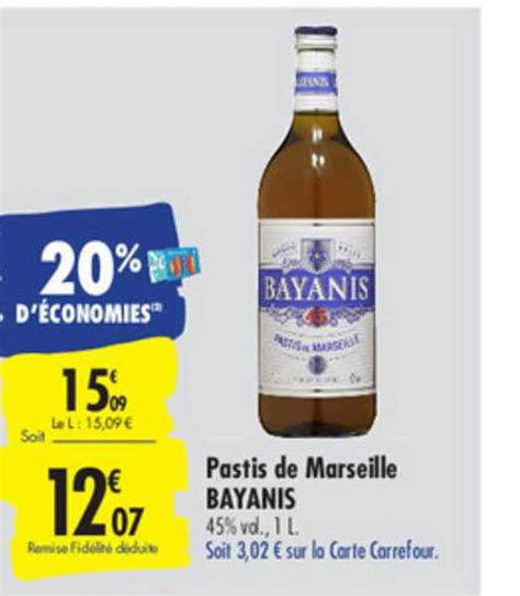 Promo Pastis De Marseille Bayanis Chez Carrefour Icatalogue Fr