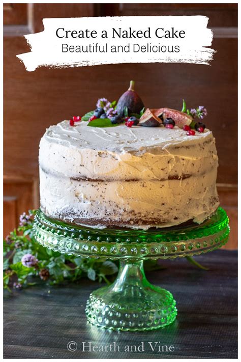 Naked Cake A Beautifully Decorated Rustic Cake With Fruits And Flowers