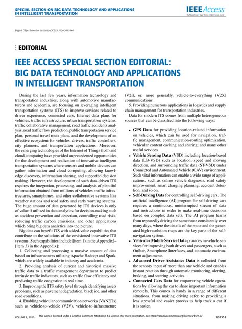 PDF IEEE Access Special Section Editorial Big Data Technology And