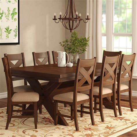 Laurel Foundry Modern Farmhouse Isabell 9 Piece Solid Wood Dining Set And Reviews Wayfair