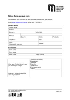 Fillable Online World Heart Federation Naked Flame Approval Form