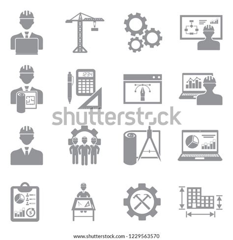 Project Manager Icons Gray Flat Design Stock Vector (Royalty Free ...