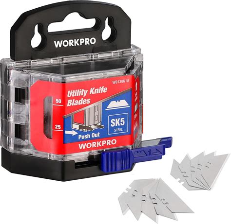 Amazon WORKPRO 50 Pack Utility Knife Blades With Dispenser SK5