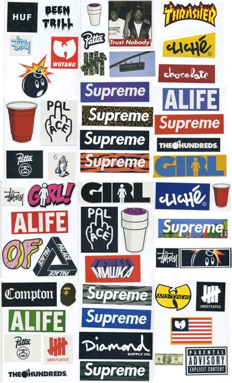 Supreme Sticker Pack 54 Stickers Free Shipping Worldwide