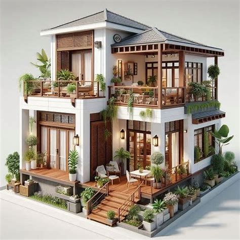 Charming Multi Story House Design Model With A Modern Architectural