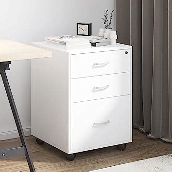 Dlandhome Drawer Lockable Vertical File Cabinet Mobile Filing Cabinet