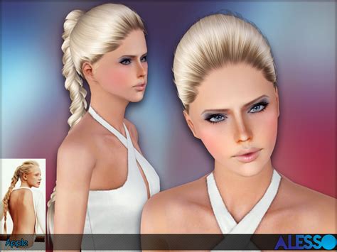 Huge Braid Apple Hairstyle By Alesso Sims Hairs