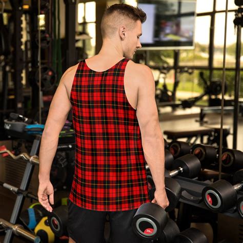 Plaid Tank Top Mens Red Tartan Plaid Mens Tank Top Mens Tank Top For