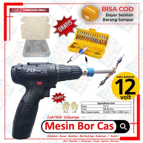 Jual Mesin Bor Baterai Cordles Jld 12s 12v 1baterai Drill Bit Set 20