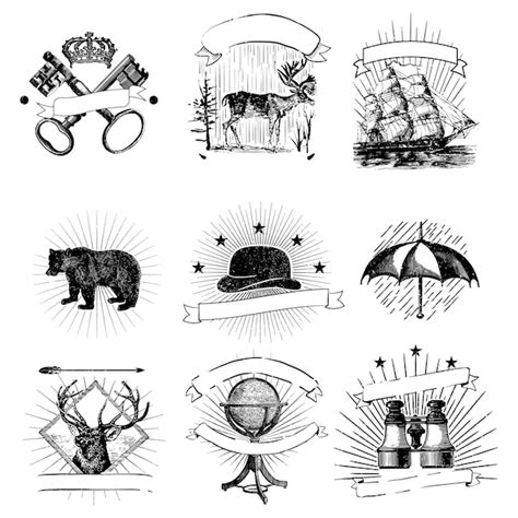 Conjunto De Vector De Insignias Vintage Vector Gratis