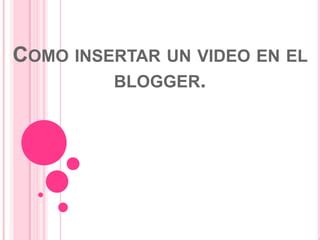 Como Insertar Un Video En El Blogger Ppt