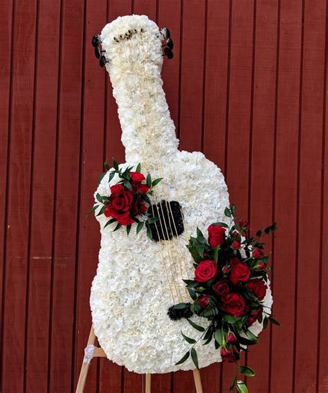 Guitar Funeral Stand - Standard | Funeral floral, Funeral flower ...