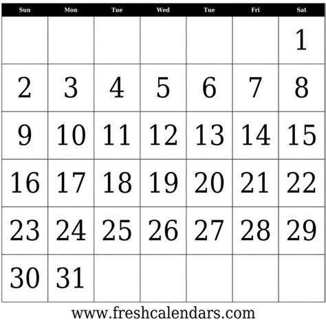 Blank Calander Template Unique 30 Print Free Calendar Template