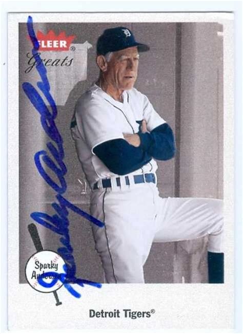 Sparky Anderson autographed Baseball Card (Detroit Tigers) 2001 Fleer ...