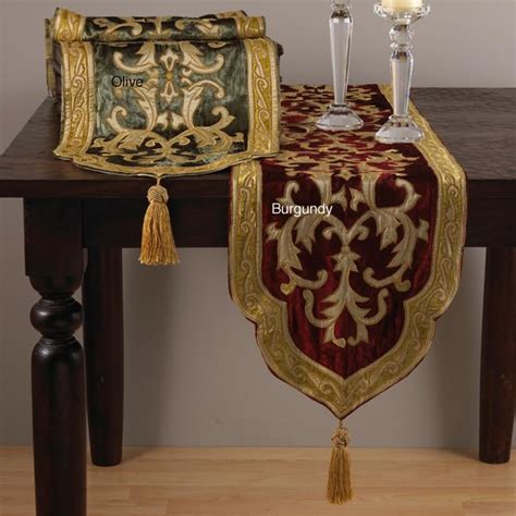 Applique Royal Velvet Table Runner Free Shipping Today Overstock