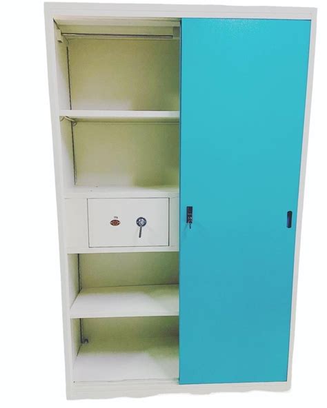 With Locker Mild Steel Sliding Door Almirah 4 Shelves With Mirror At