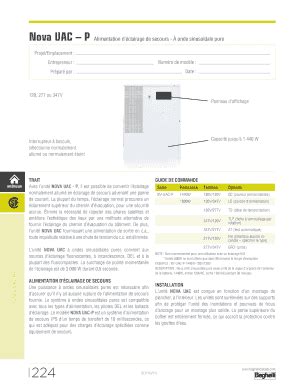 Fillable Online Nova UAC P Alimentation D Clairage De Secours Onde