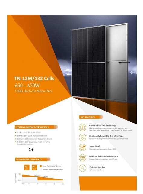 TN Solar TN650 670M Solar Panel Datasheet ENF Panel Directory