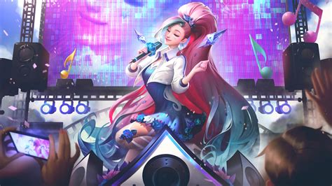 Wallpaper Seraphine League Of Legends K Da Kda Liga Legenda Riot