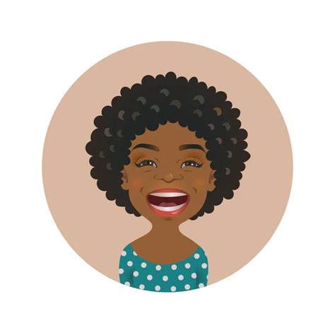 Clipart Afro Girl Cute Shocked Afro American Woman Avatar Scared