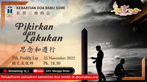 Khotbah Persekutuan Doa Rabu Sore November Youtube