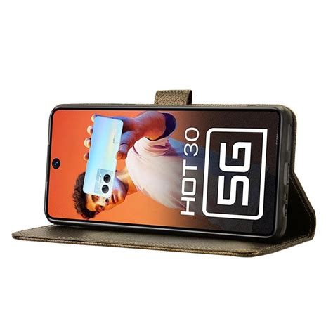 For Infinix Hot 30 5G X6832 Diamond Texture Leather Phone Case Brown Alexnld